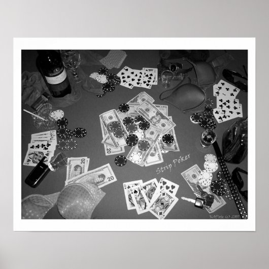 Strip Poker Black and White Poster (Voorkant)