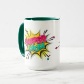 Strip Pop Art Super Moeder Mok (Voorkant links)