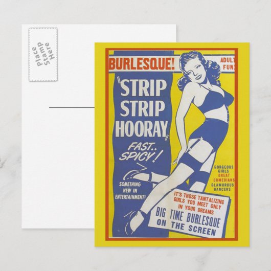 Strip Tease Girls show Postcard Briefkaart (Voorkant / Achterkant)