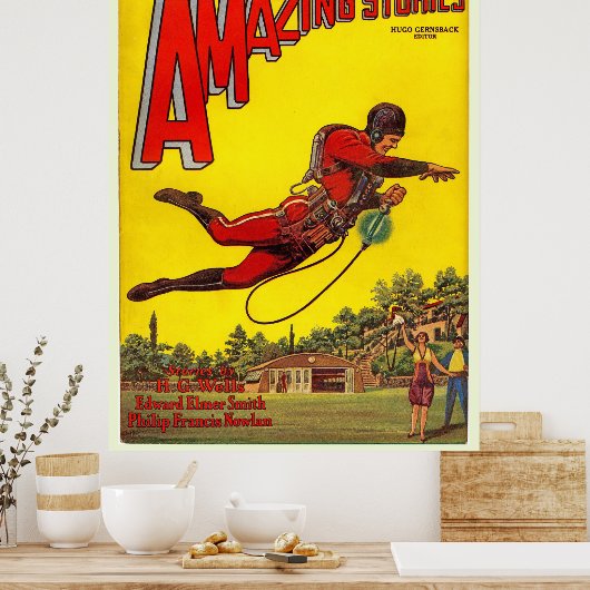  strip uit 1928 "Amazing Stories" Poster (Keuken)