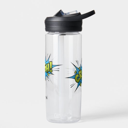 Stripboek Art Crash Bubble gepersonaliseerd Waterfles (Links)