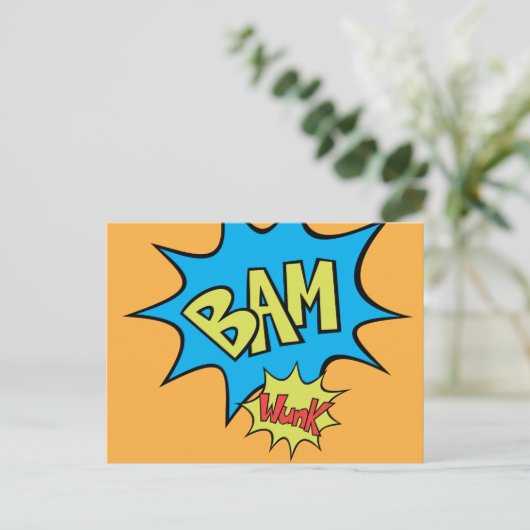 Stripboek "BAM" ballon explosie Briefkaart (Staand voorkant)
