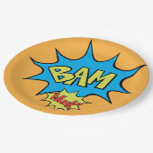 Stripboek "BAM" Balloon Speech Bubble Papieren Bordje (Gekanteld)