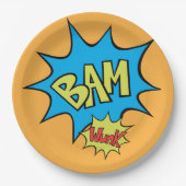 Stripboek "BAM" Balloon Speech Bubble Papieren Bordje (Voorkant)