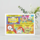 Stripboek Bar Mitzvah of Bat Mitzvah Kaart (Staand voorkant)