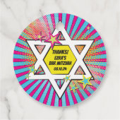 Stripboek Bar Mitzvah Star of David Bedankjes Labels (Achterkant)