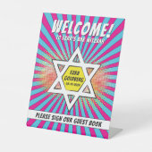 Stripboek Bar Mitzvah Star of David Reclamebord Met Voetstuk (Voorkant)