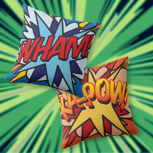 Stripboek BOEM! PENG! Kussen (Comic Book WHAM KA-POW Modern Fun Throw Pillow)