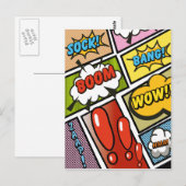 Stripboek cartoon-lettertypen! briefkaart (Voorkant / Achterkant)