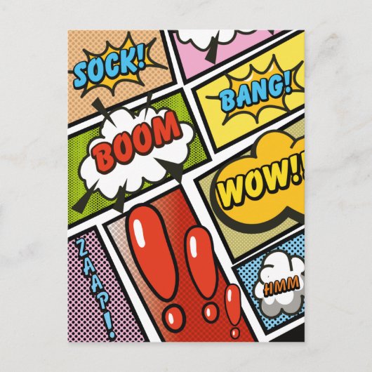 Stripboek cartoon-lettertypen! briefkaart (Voorkant)