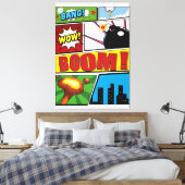 Stripboek cartoon-lettertypen! canvas afdruk (Insitu (Slaapkamer))
