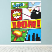 Stripboek cartoon-lettertypen! canvas afdruk (Insitu (Houten vloer))