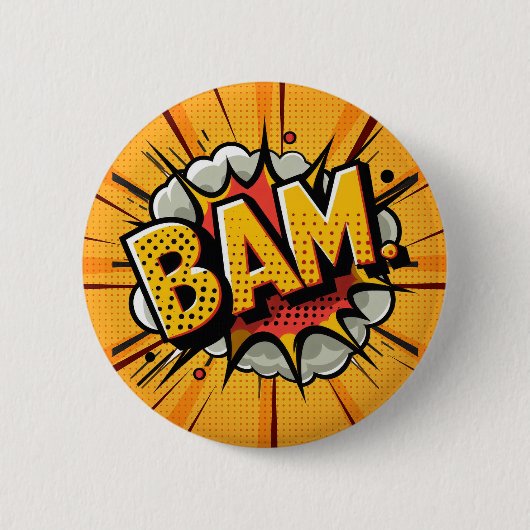 Stripboek Exclamations BAM Tekst Ronde Button 5,7 Cm (Voorkant)