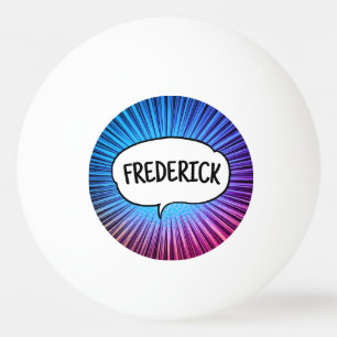 Stripboek explosie gepersonaliseerde naam trendy pingpongbal