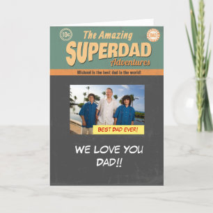 Stripboek fotokaart, Vaderdag verjaardag Kaart