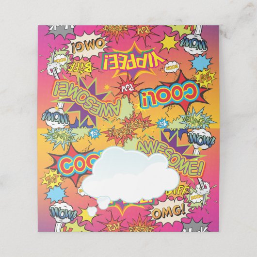 STRIPBOEK GEEK NERD BRUILOFT PLAATSKAARTJE (Buitenkant ongevouwen)