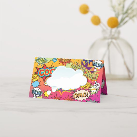 STRIPBOEK GEEK NERD BRUILOFT PLAATSKAARTJE (Voorkant)