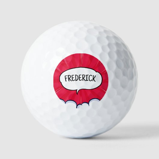 Stripboek grappige gepersonaliseerde naam trendy golfballen (Voorkant)