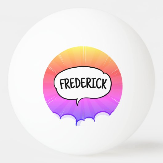 Stripboek grappige gepersonaliseerde naam trendy pingpongbal (Voorkant)