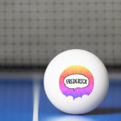 Stripboek grappige gepersonaliseerde naam trendy pingpongbal (Net)