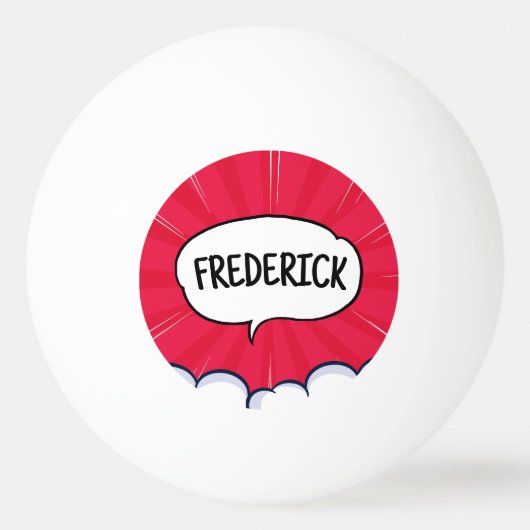 Stripboek grappige gepersonaliseerde naam trendy pingpongbal (Voorkant)