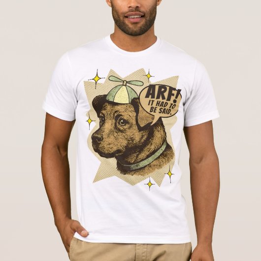 Stripboek hond puppy propeller hoed aangepaste tek t-shirt (Voorkant)