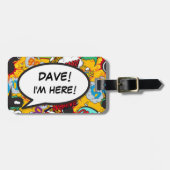 Stripboek Ik ben hier grappig cool gepersonaliseer Bagagelabel (Voorkant horizontaal)