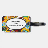 Stripboek Ik ben hier grappig cool gepersonaliseer Bagagelabel (Achterkant horizontaal)