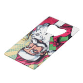 Stripboek Kerstman/Kerstmis Creditkaart Flessenopener (Voorkant Gekanteld)