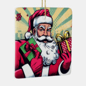 Stripboek Kerstman/Kerstmis Keramisch Ornament (Rechts)