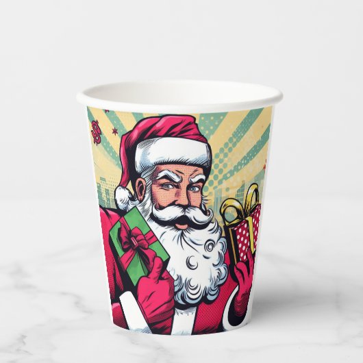 Stripboek Kerstman/Kerstmis Papieren Bekers (Voorkant)