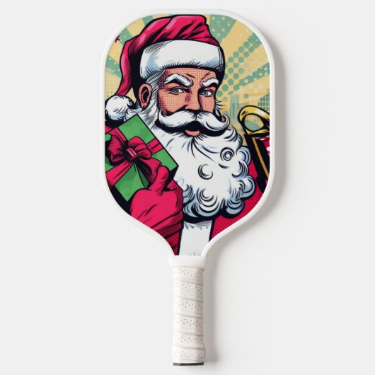 Stripboek Kerstman/Kerstmis Pickleball Paddle (Voorkant)