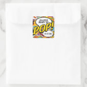 Stripboek Klaar om POP Baby shower Sprinkle Fun Vierkante Sticker (Tas)