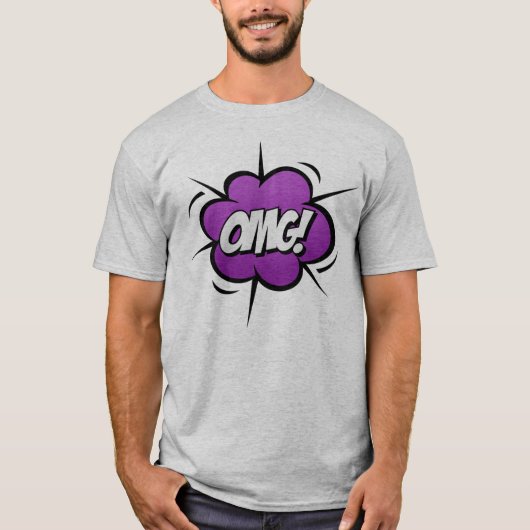 Stripboek Kunst OMG Uitroep T-shirt (Voorkant)