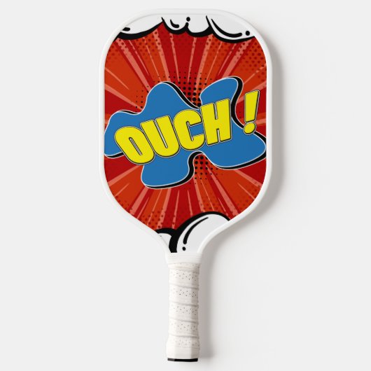 Stripboek Kunst Pop Ouch Funny Pickleball Paddle (Achterkant)
