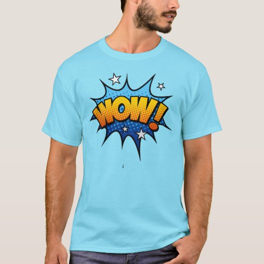 Stripboek Kunst Wow Uitroep T-shirt (Voorkant)