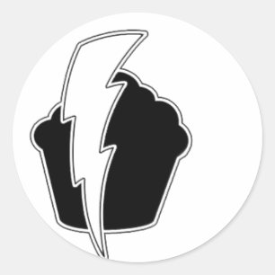 Stripboek Lightning Cupcake Ronde Sticker