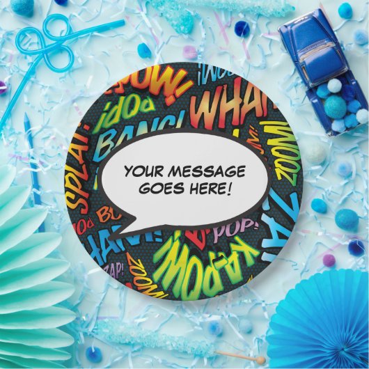 Stripboek Modern Fun Speech Bubble Papieren Bordje (Feest)
