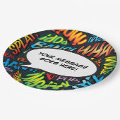 Stripboek Moderne Plezierige Spreekballon Papieren Bordje (Gekanteld)