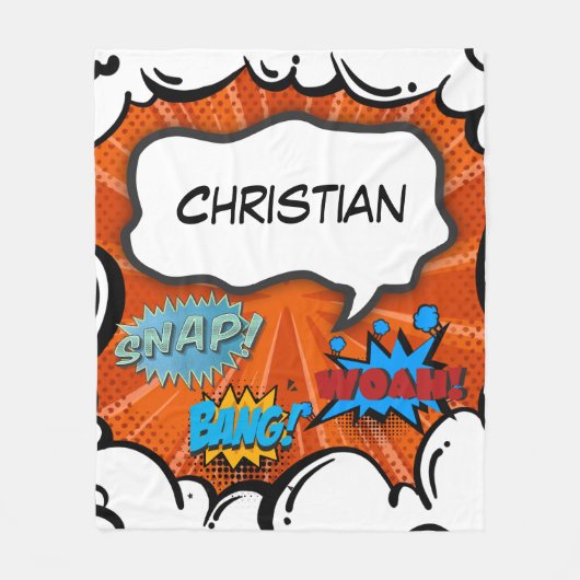 Stripboek Pop Art Bang Custom Fleece Deken (Voorkant)