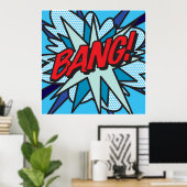 Stripboek Pop Art BANG Poster (Thuiskantoor)