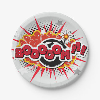 Stripboek Pop Art Boom Explosion Papieren Bordje