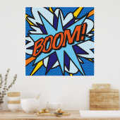Stripboek Pop Art BOOM Superheld Poster (Keuken)