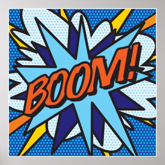 Stripboek Pop Art BOOM Superheld Poster (Voorkant)