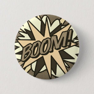 Stripboek Pop Art BOOM! Vintage Ronde Button 5,7 Cm