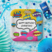 Stripboek Pop Art Custom Verjaardag Papieren Bordje (Feest)