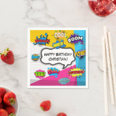 Stripboek Pop Art Custom Verjaardag Servet (Insitu)