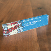 Stripboek Pop Art Flash ZOMG Naambordje (Zijkant)