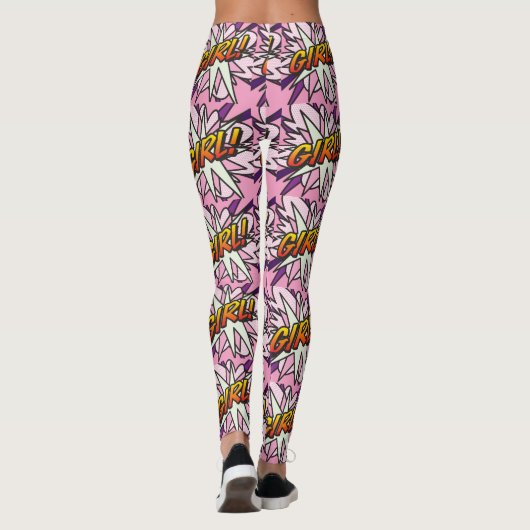 Stripboek Pop Art GIRL Leggings (Achterkant)