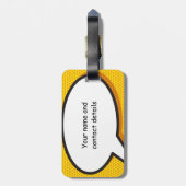 Stripboek Pop Art HELLO WORLD gepersonaliseerd Bagagelabel (Achterkant verticaal)